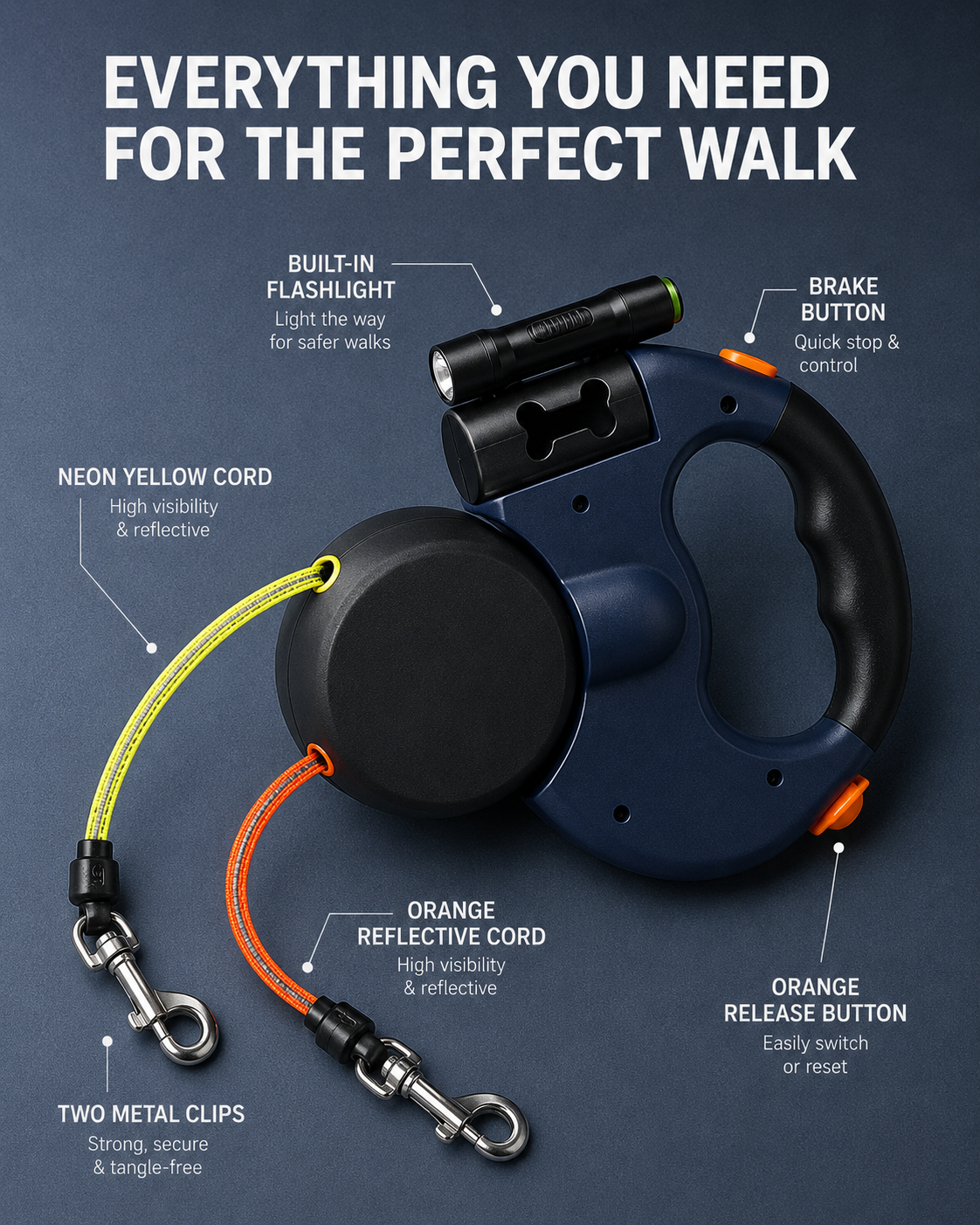 Automatic Retractable Dual Dog Leash