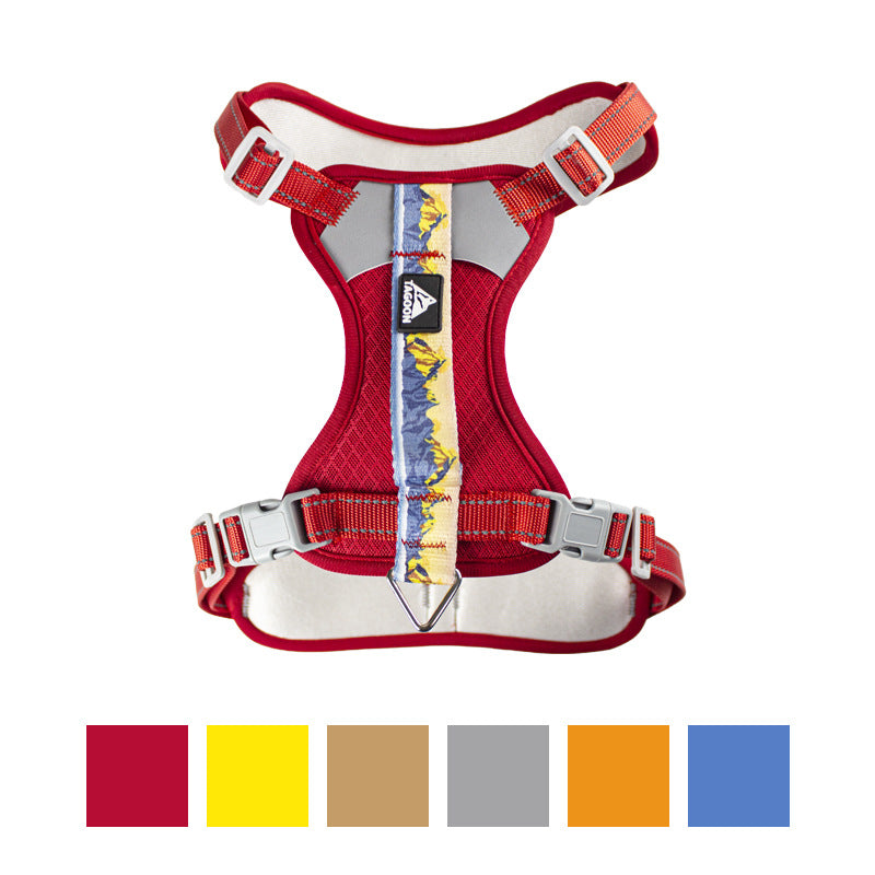 Pet chest harness explosion-proof harness, night reflective, adjustable, with the same dog leash