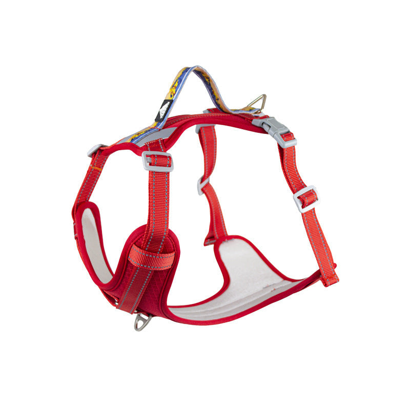 Pet chest harness explosion-proof harness, night reflective, adjustable, with the same dog leash