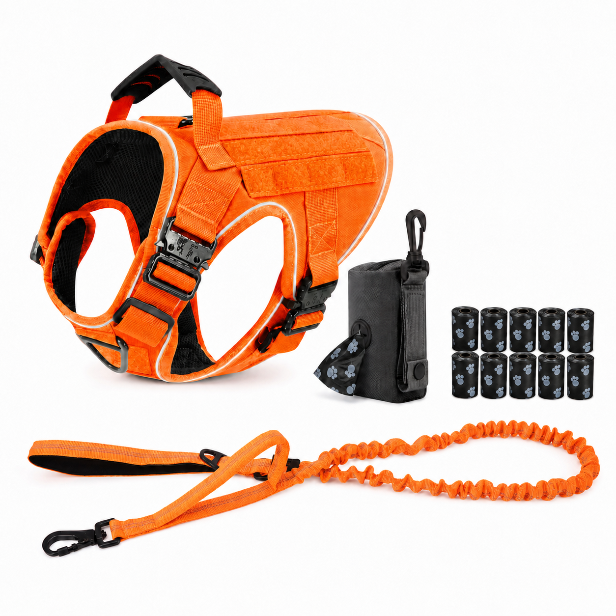 Tactical No-Pull Dog Harness (4 Metal Buckles)