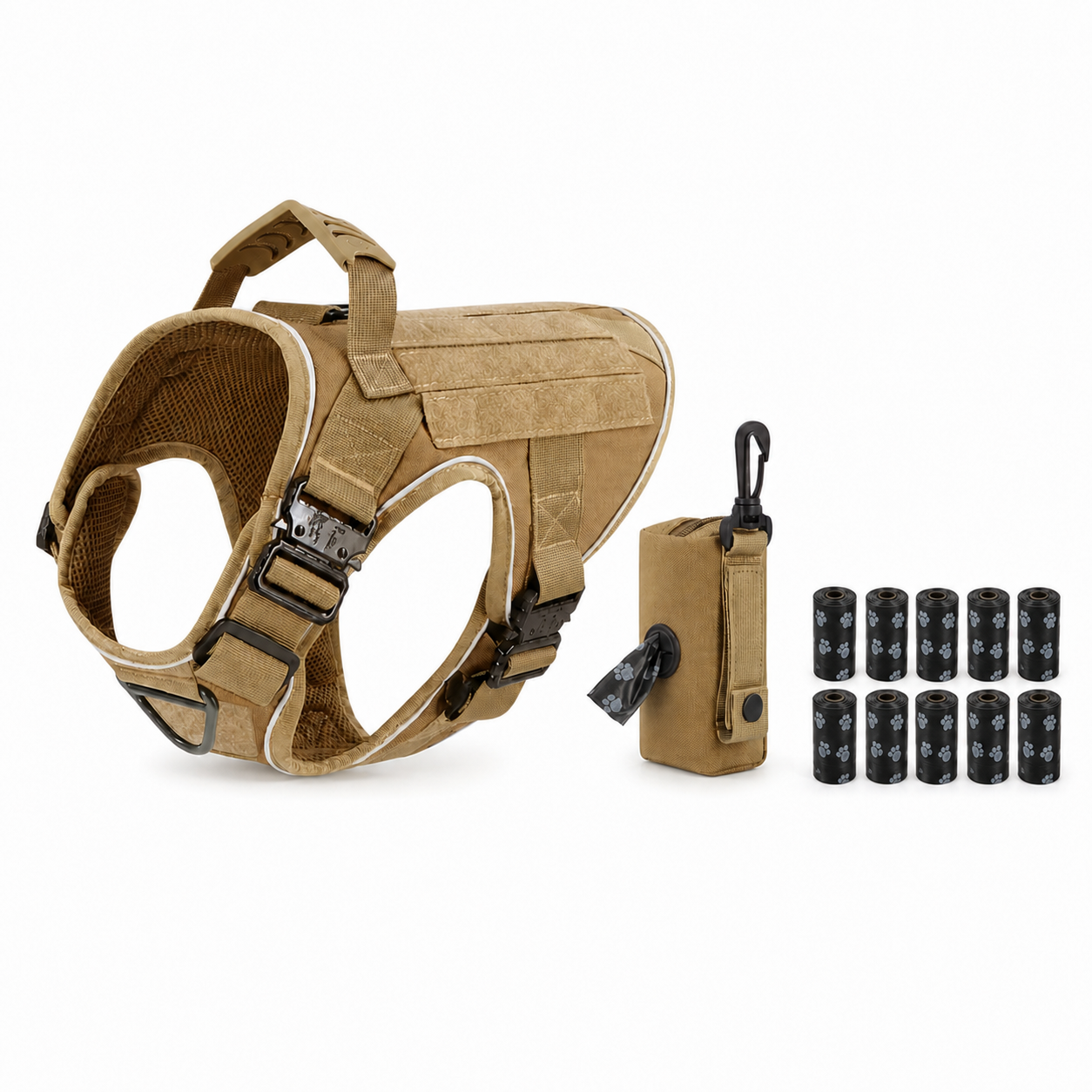 Tactical No-Pull Dog Harness (4 Metal Buckles)