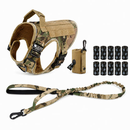 Tactical No-Pull Dog Harness (4 Metal Buckles)