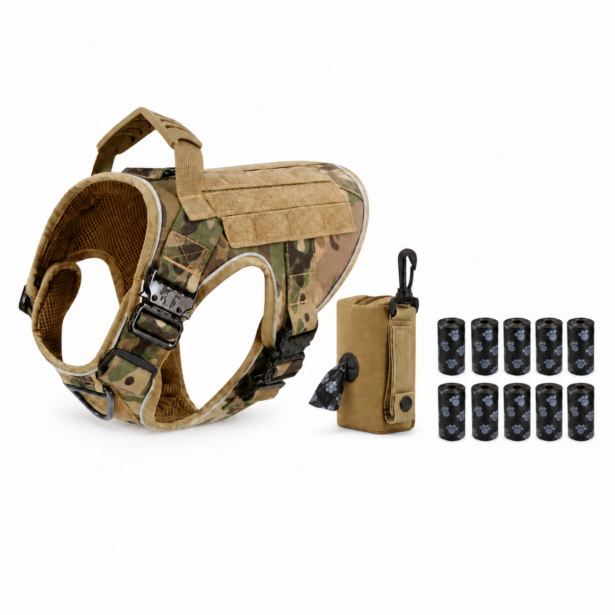 Tactical No-Pull Dog Harness (4 Metal Buckles)
