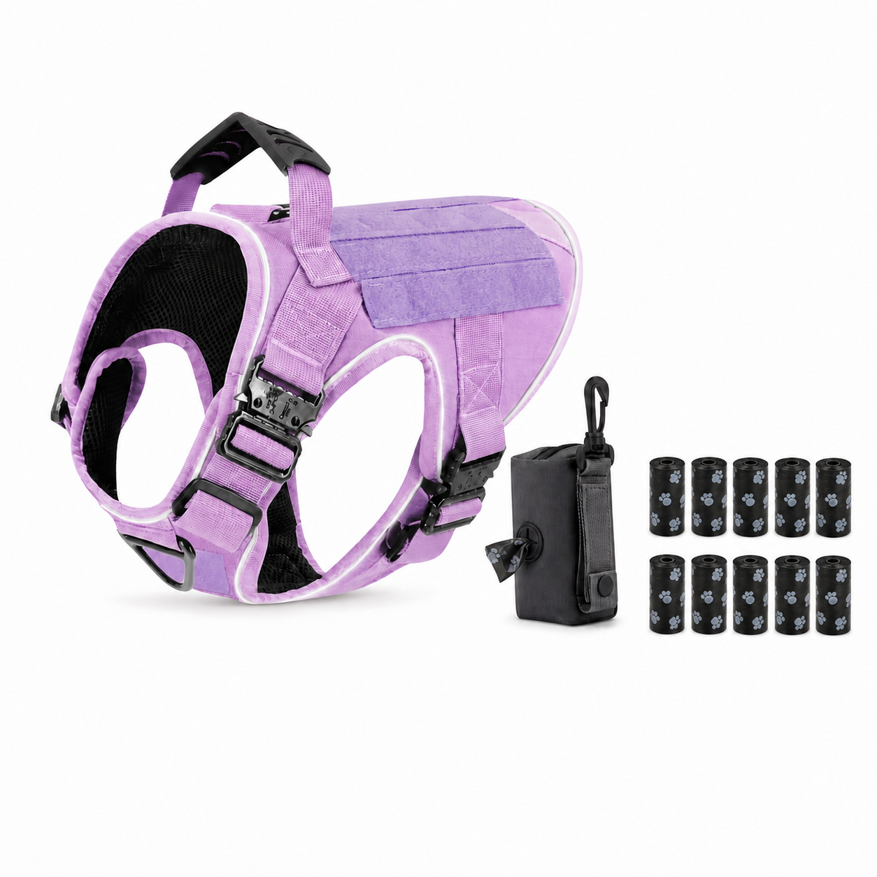 Tactical No-Pull Dog Harness (4 Metal Buckles)