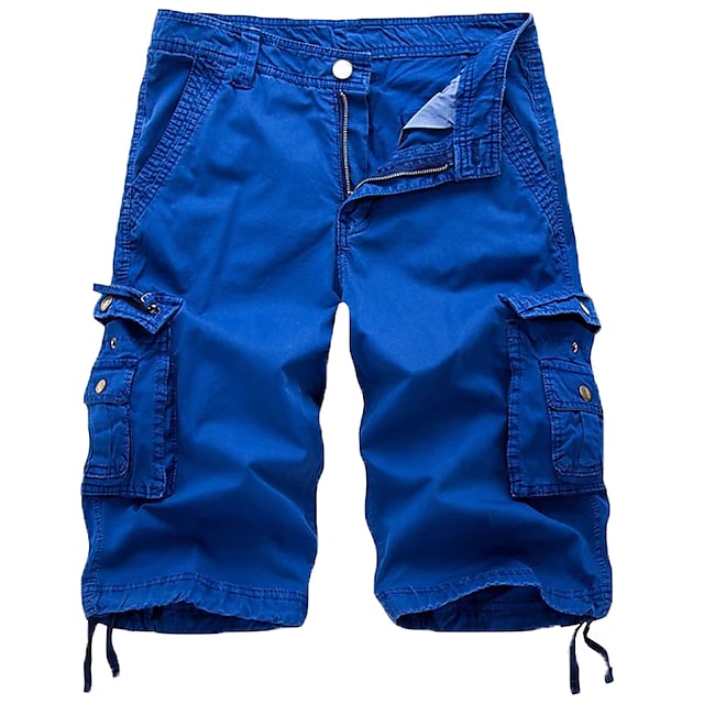 Mens Cargo Shorts Multi Pockets Twill Cargo Shorts