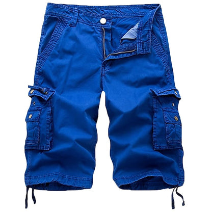 Mens Cargo Shorts Multi Pockets Twill Cargo Shorts