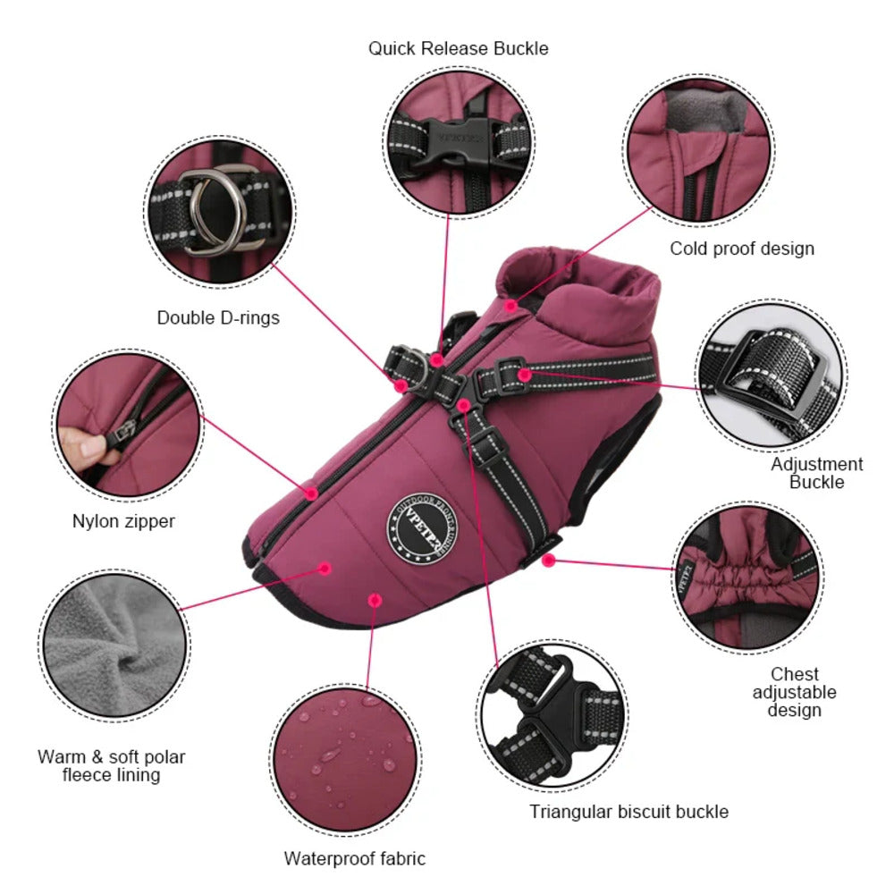 Waterproof Winter Jacket with Built-in Harness - Buy 2 Pcs Enjoy Free Shipping!