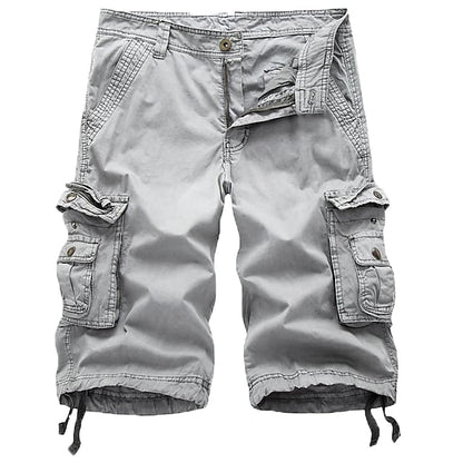 Mens Cargo Shorts Multi Pockets Twill Cargo Shorts