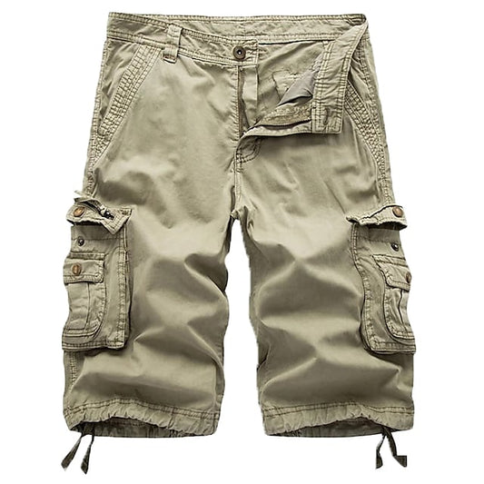 Mens Cargo Shorts Multi Pockets Twill Cargo Shorts