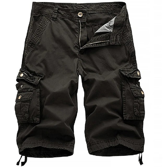 Mens Cargo Shorts Multi Pockets Twill Cargo Shorts