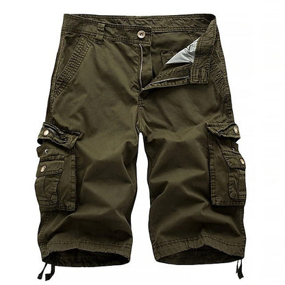 Mens Cargo Shorts Multi Pockets Twill Cargo Shorts
