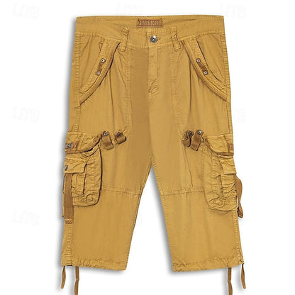 Men's Multi Pocket Plain Cargo Shorts