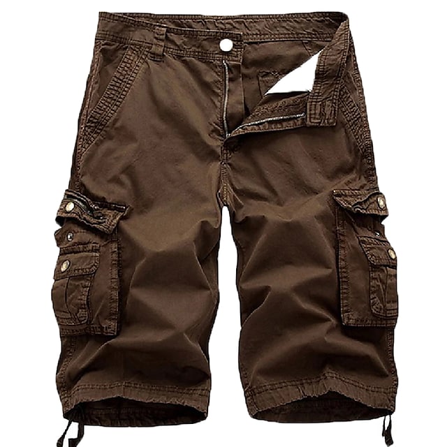 Mens Cargo Shorts Multi Pockets Twill Cargo Shorts