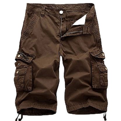 Mens Cargo Shorts Multi Pockets Twill Cargo Shorts