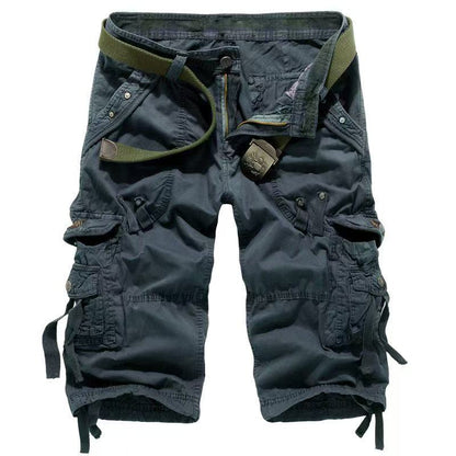 Men's Multi Pocket Plain Cargo Shorts