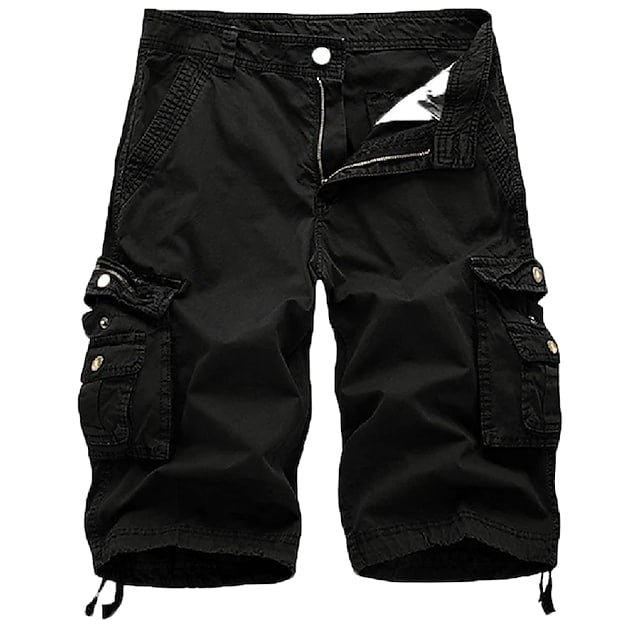 Mens Cargo Shorts Multi Pockets Twill Cargo Shorts