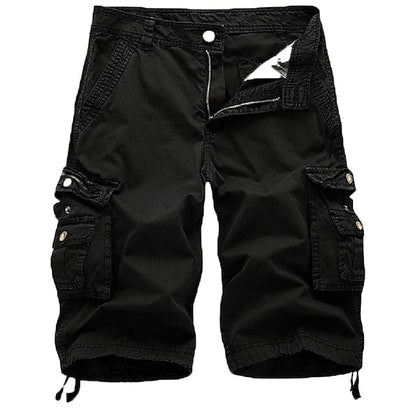 Mens Cargo Shorts Multi Pockets Twill Cargo Shorts
