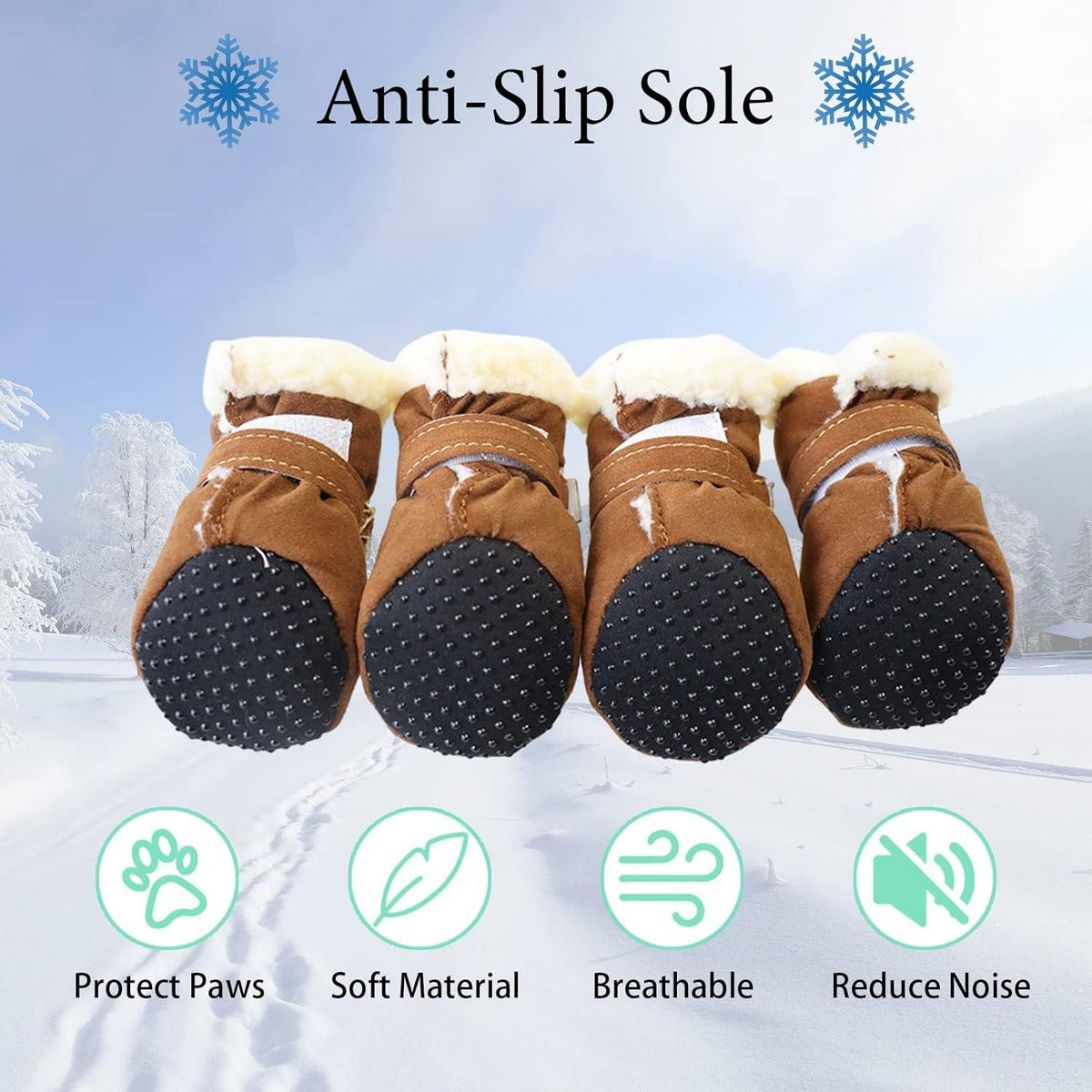 Warm Winter Dog Boots – Anti-Slip Paw Protectors