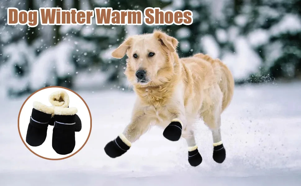 Warm Winter Dog Boots – Anti-Slip Paw Protectors
