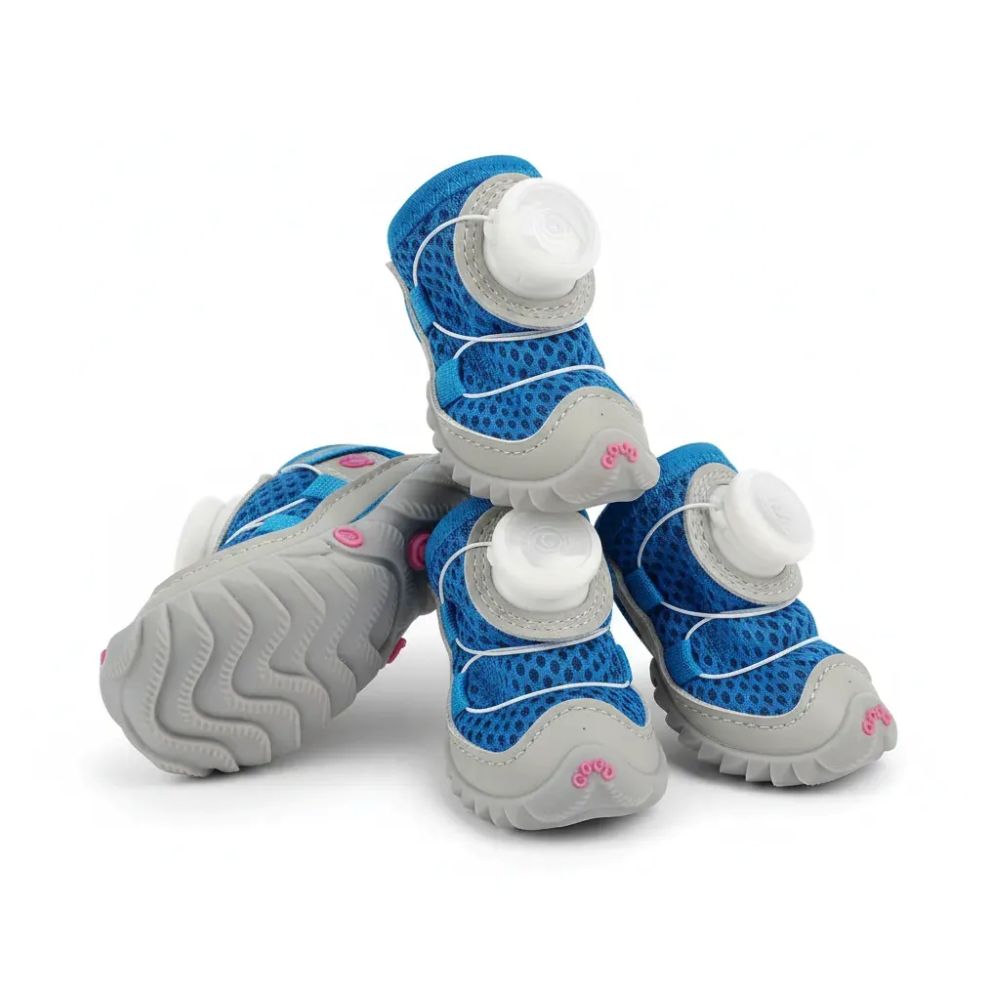 All-Terrain Dog Shoes With Anti-Slip Soles & Dial Adjustment - 4-Pack