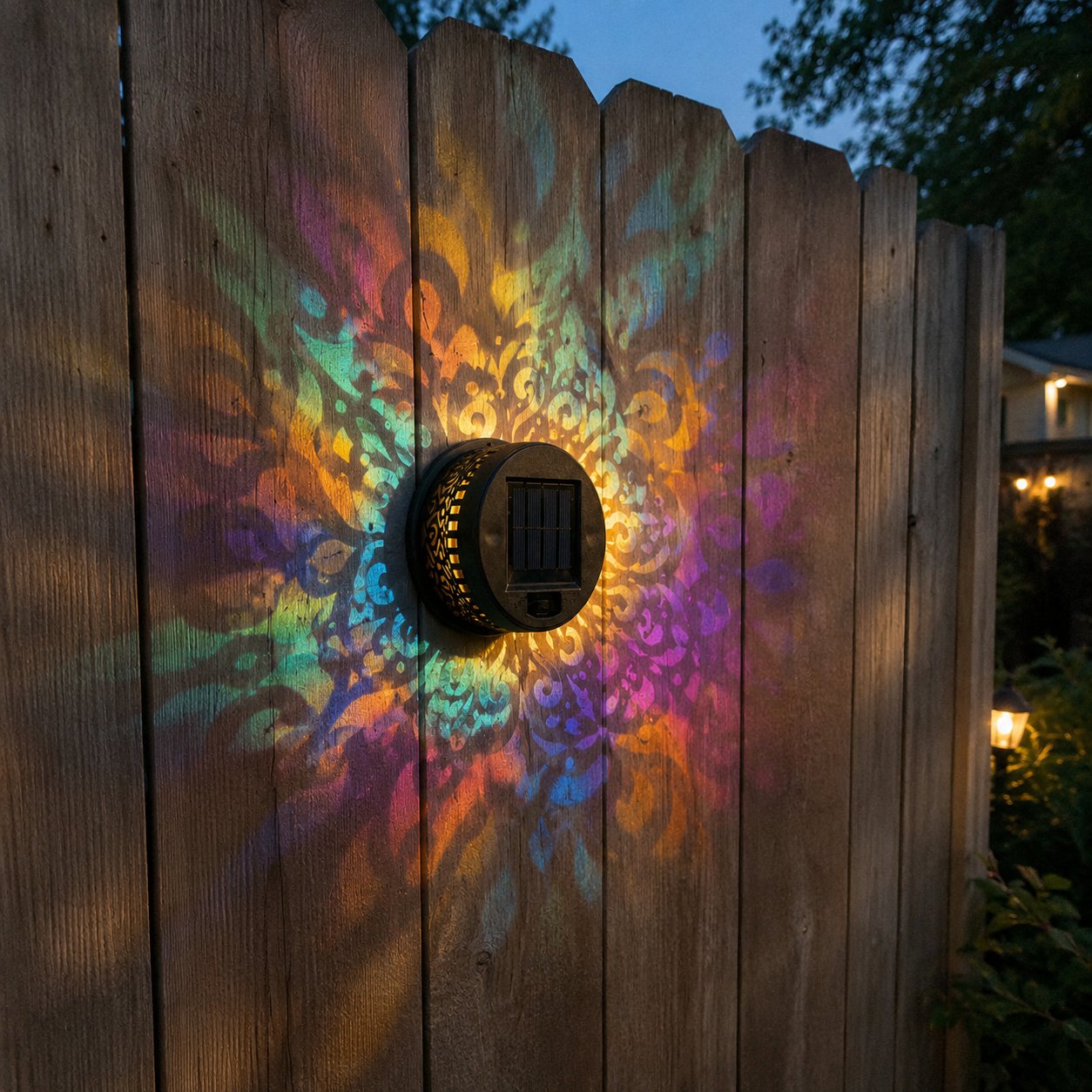 65K+ SOLD!✨Solar Mandala Wall Light | Outdoor Garden Fence Projector Lamp 🪐🌌