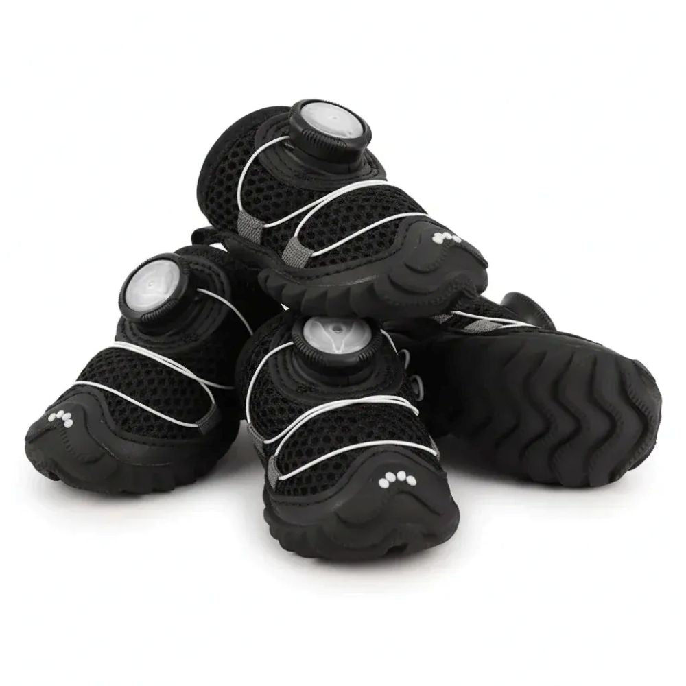 All-Terrain Dog Shoes With Anti-Slip Soles & Dial Adjustment - 4-Pack