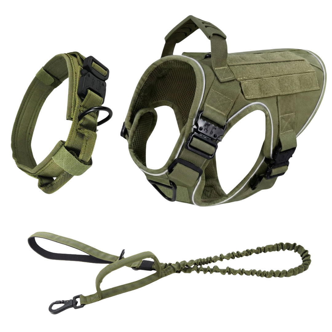 Tactical No-Pull Dog Harness (4 Metal Buckles)
