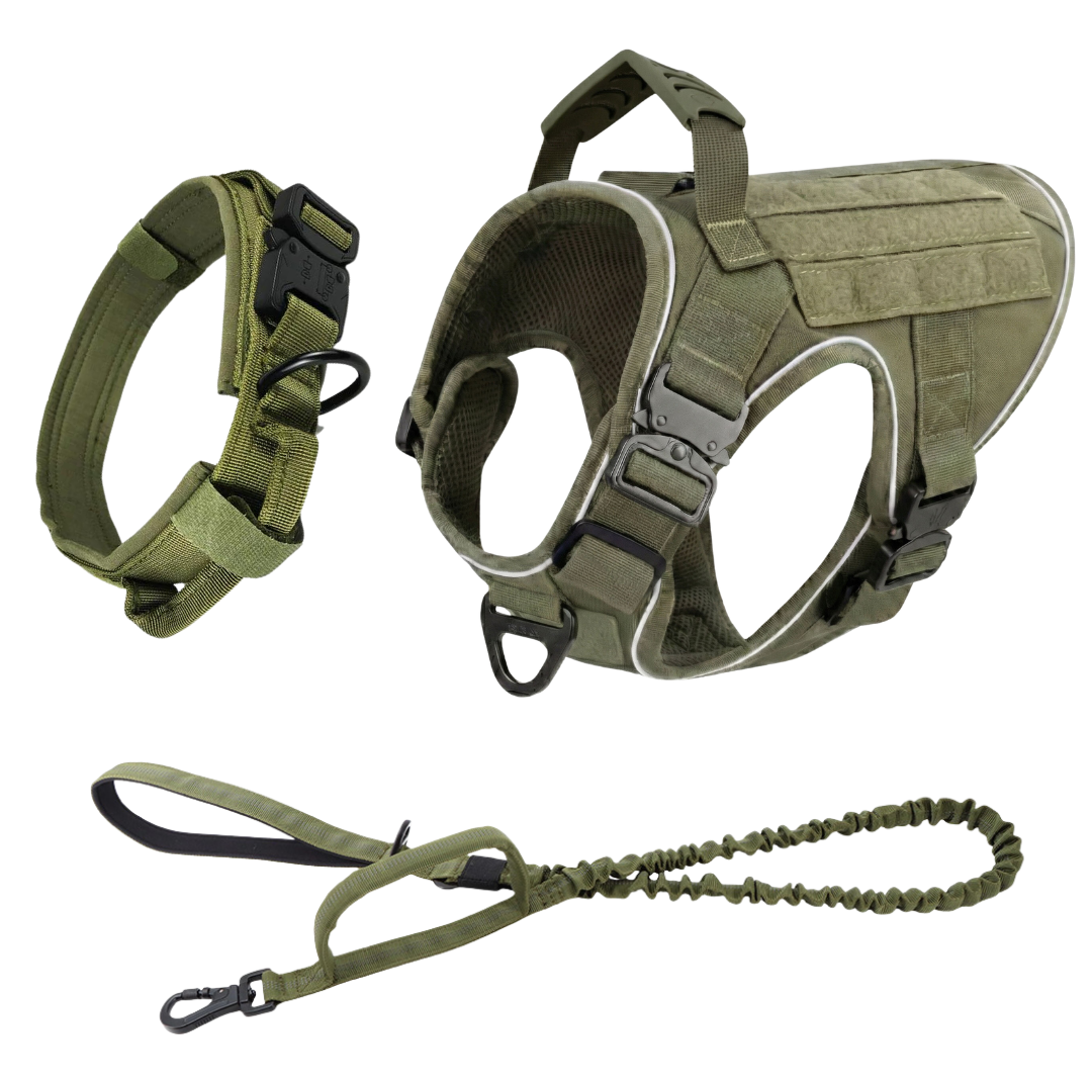 Tactical No-Pull Dog Harness (4 Metal Buckles)
