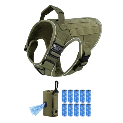 Tactical No-Pull Dog Harness (4 Metal Buckles)