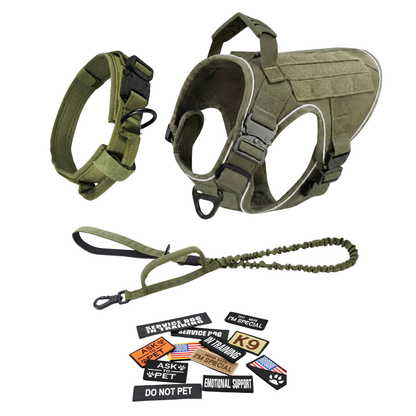Tactical No-Pull Dog Harness (4 Metal Buckles)