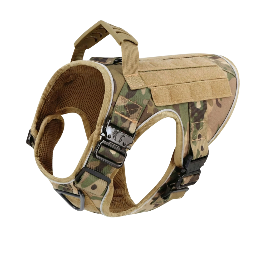 Tactical No-Pull Dog Harness (4 Metal Buckles)