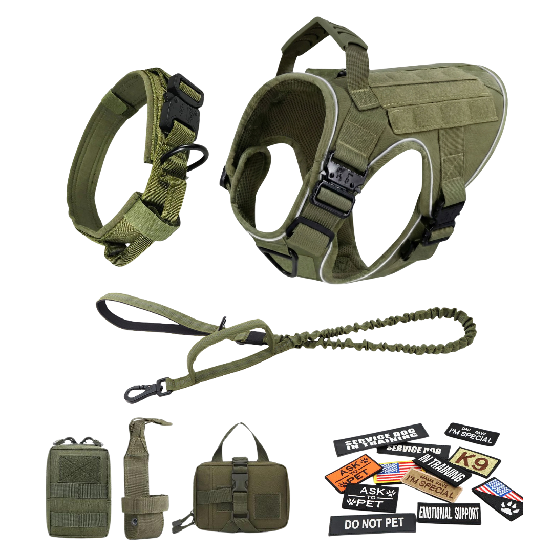 Tactical No-Pull Dog Harness (4 Metal Buckles)