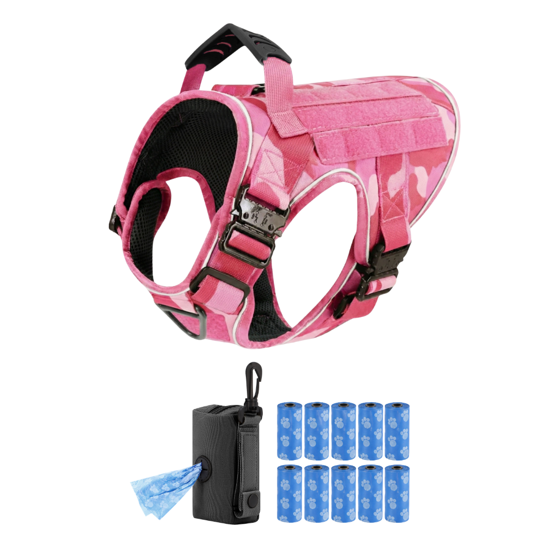 Tactical No-Pull Dog Harness (4 Metal Buckles)
