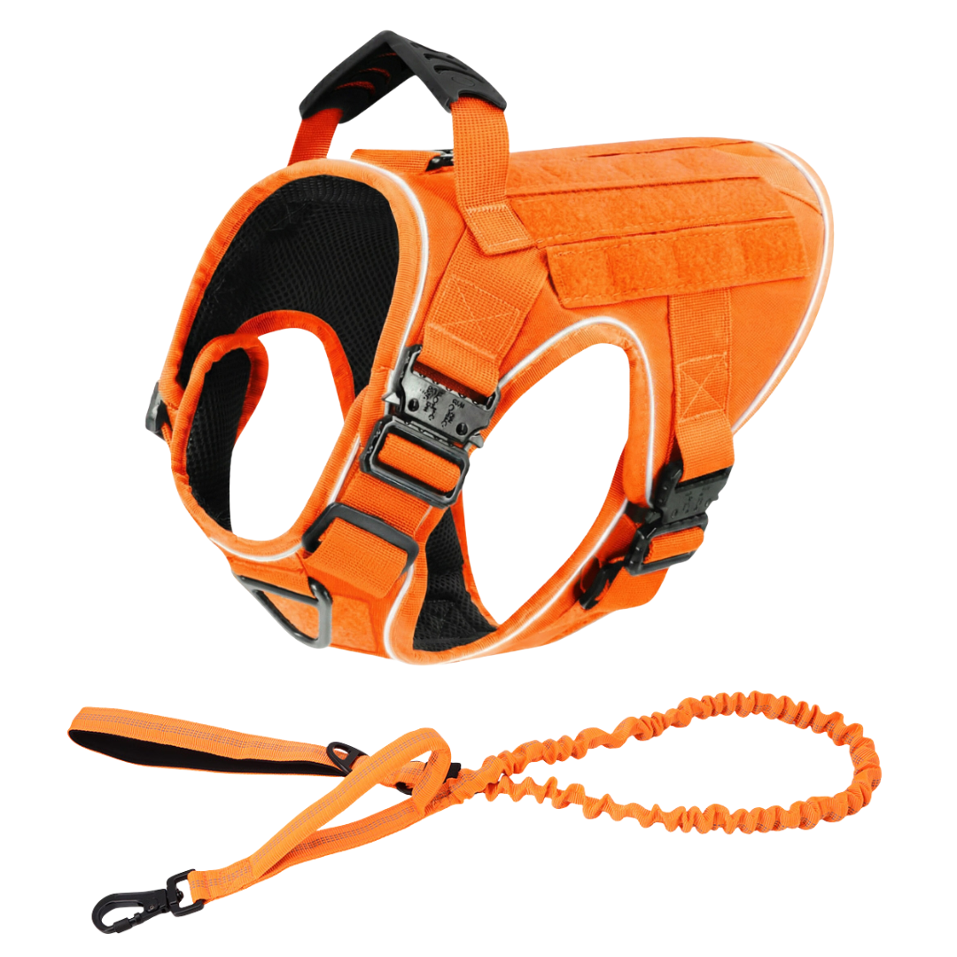 Tactical No-Pull Dog Harness (4 Metal Buckles)