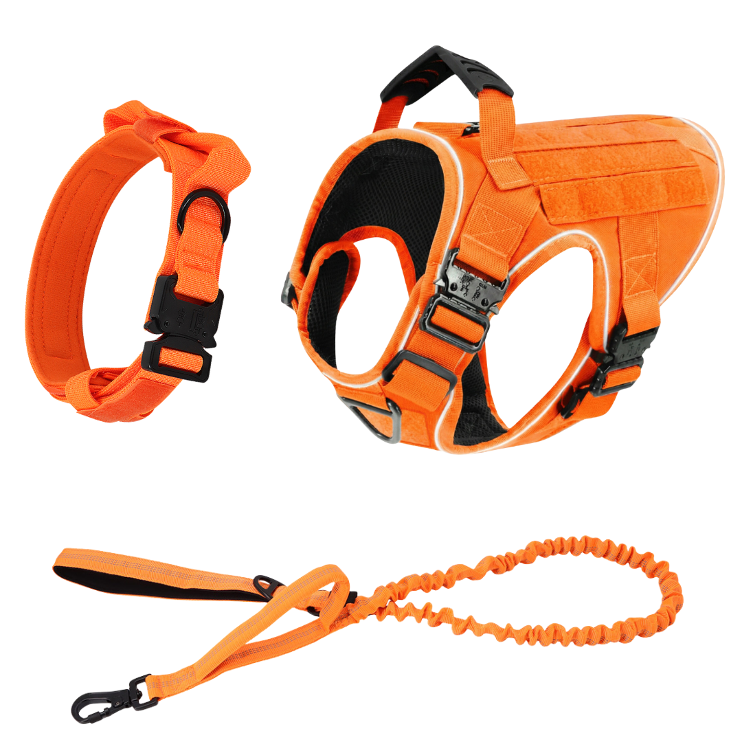 Tactical No-Pull Dog Harness (4 Metal Buckles)