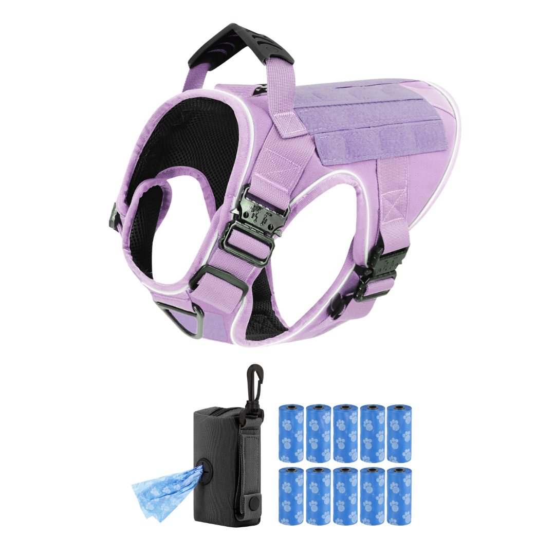 Tactical No-Pull Dog Harness (4 Metal Buckles)