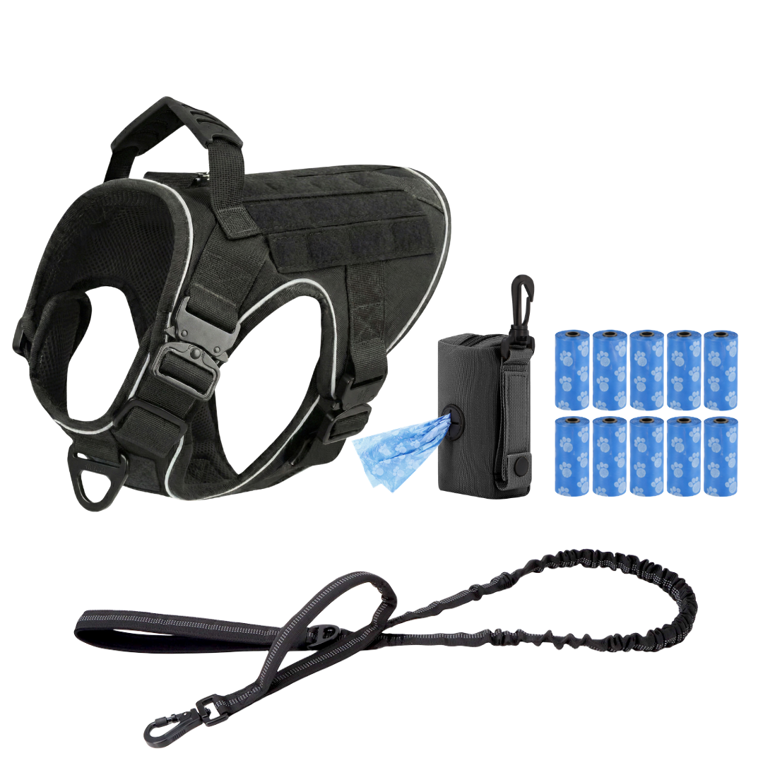 Tactical No-Pull Dog Harness (4 Metal Buckles)