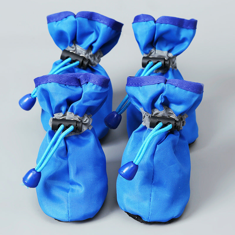 4pcs Waterproof Non-slip Plush Winter Dog Shoes