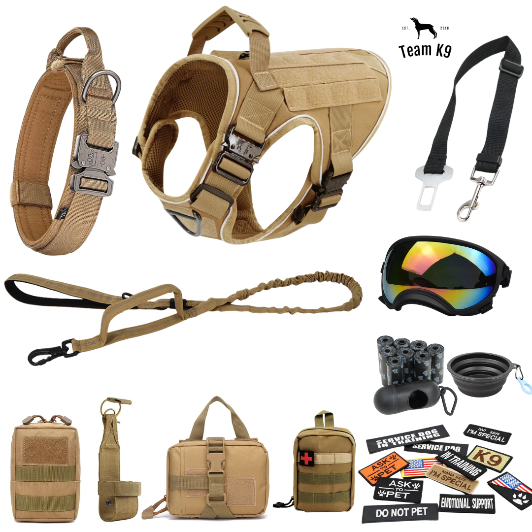 Tactical No-Pull Dog Harness (4 Metal Buckles)