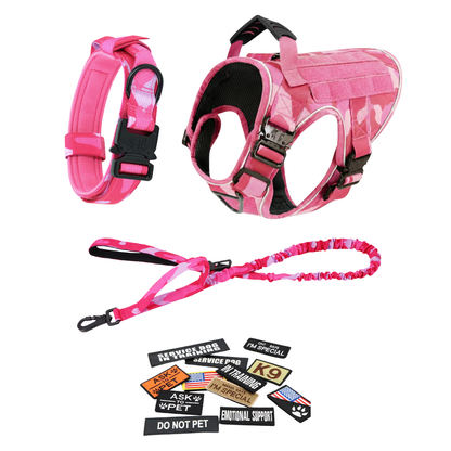 Tactical No-Pull Dog Harness (4 Metal Buckles)