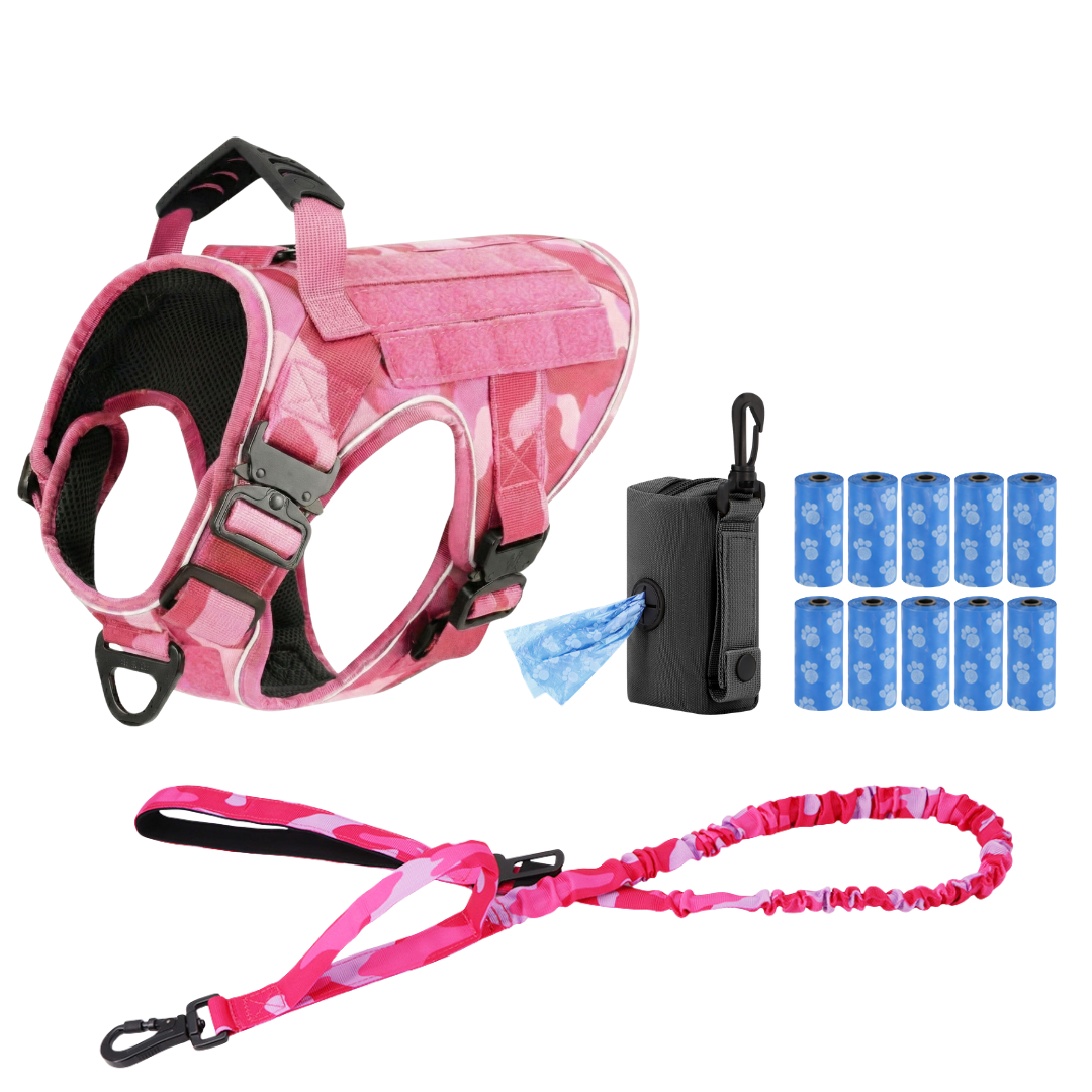 Tactical No-Pull Dog Harness (4 Metal Buckles)