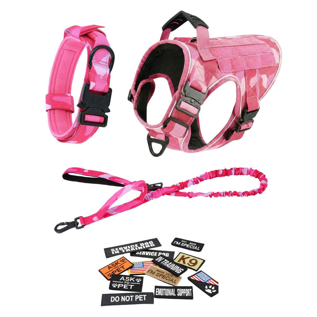 Tactical No-Pull Dog Harness (4 Metal Buckles)