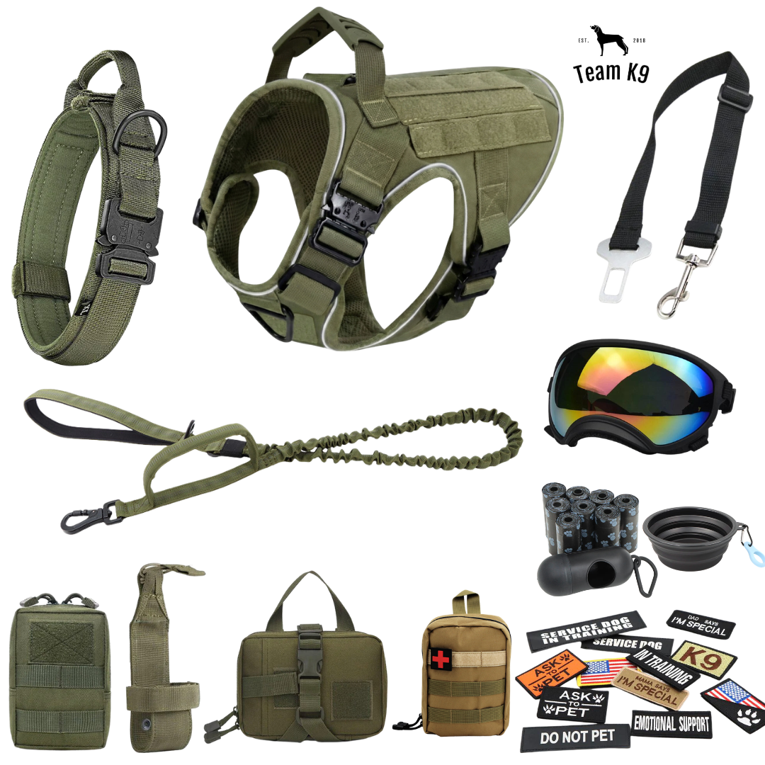 Tactical No-Pull Dog Harness (4 Metal Buckles)