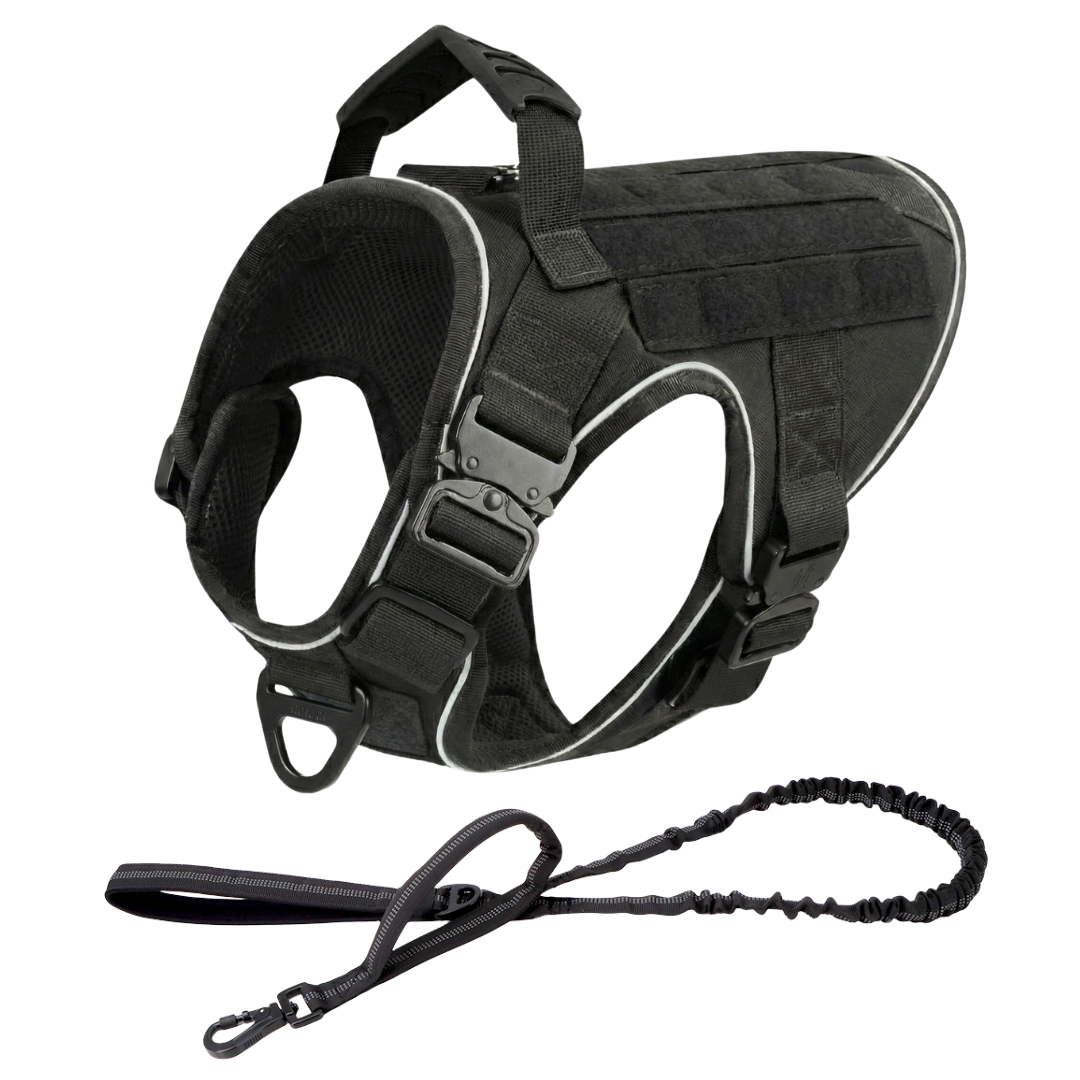 Tactical No-Pull Dog Harness (4 Metal Buckles)