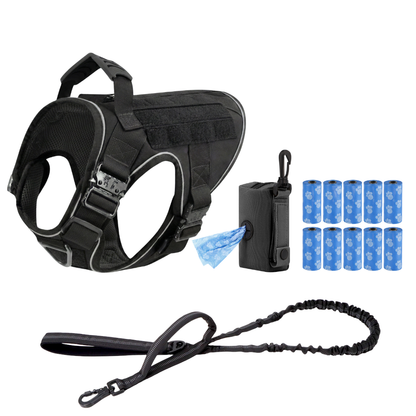 Tactical No-Pull Dog Harness (4 Metal Buckles)
