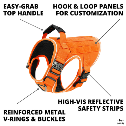 Tactical No-Pull Dog Harness (4 Metal Buckles)