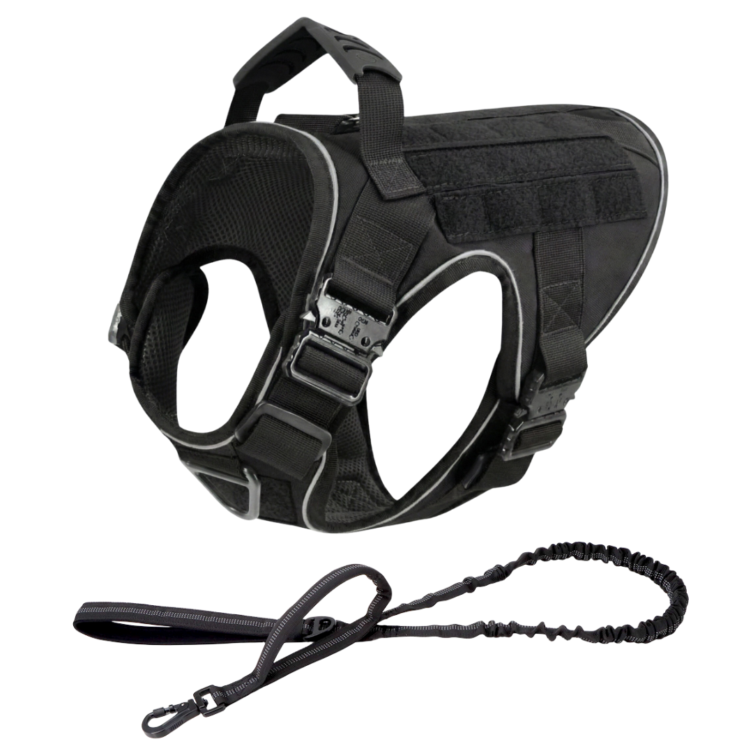 Tactical No-Pull Dog Harness (4 Metal Buckles)