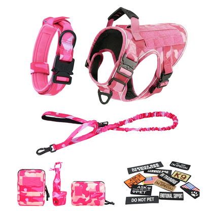 Tactical No-Pull Dog Harness (4 Metal Buckles)