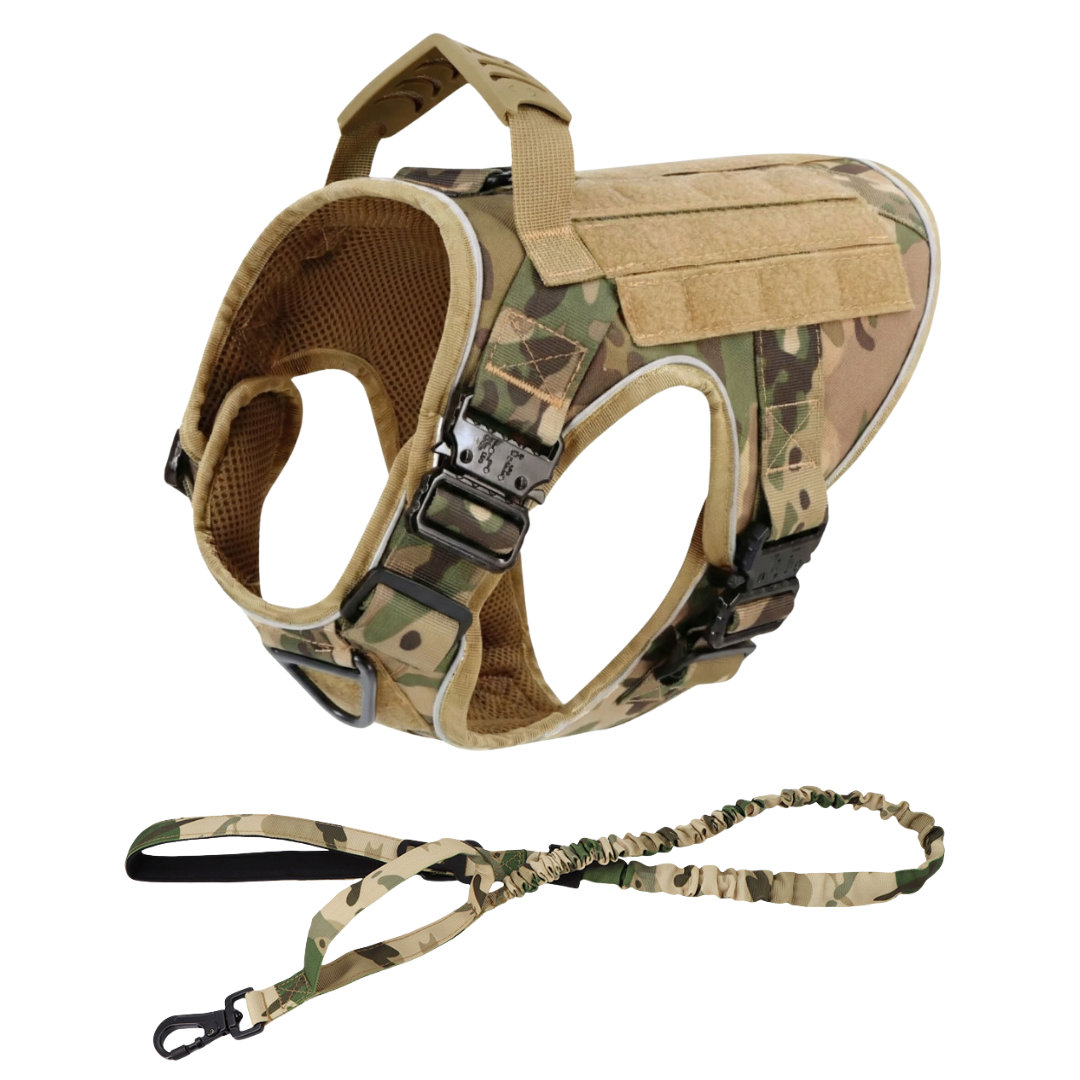 Tactical No-Pull Dog Harness (4 Metal Buckles)