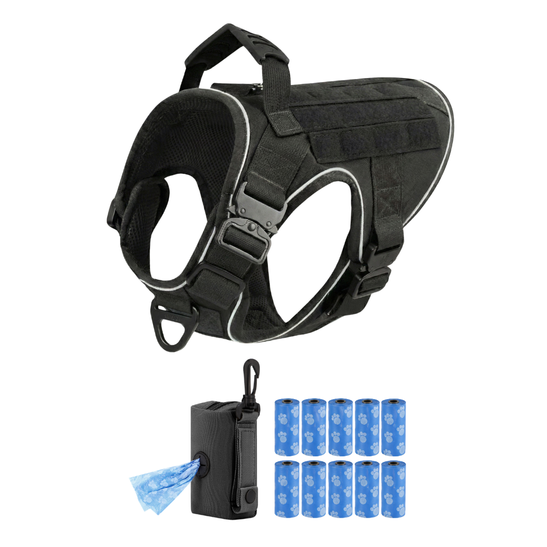 Tactical No-Pull Dog Harness (4 Metal Buckles)